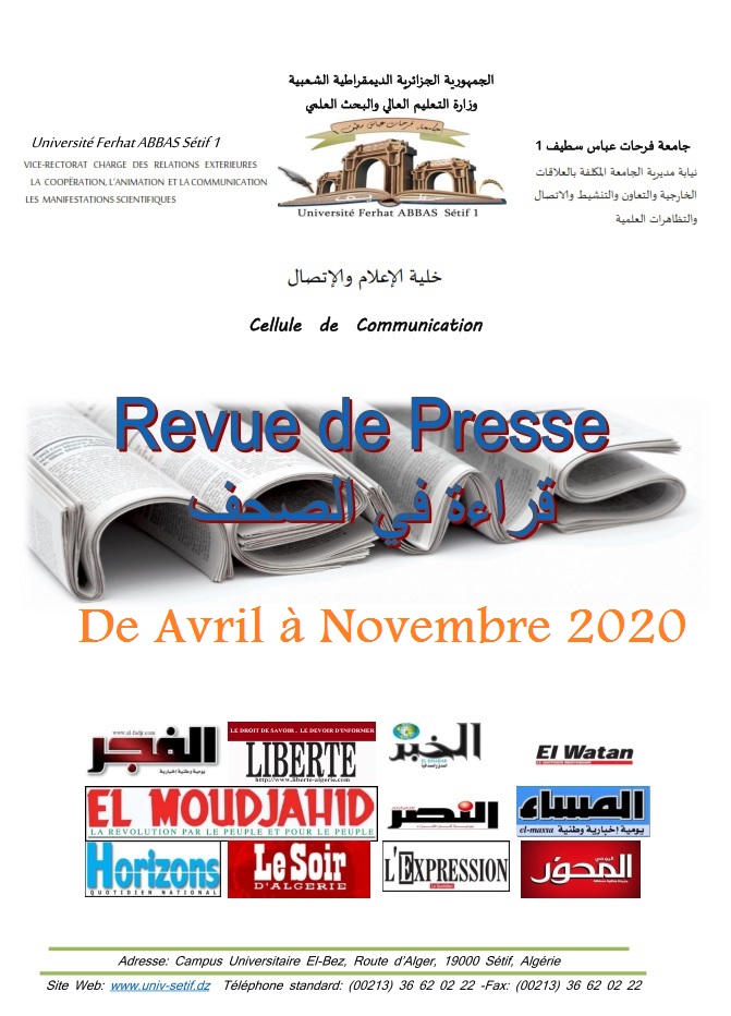 Revue presse Avril Novembre 2020